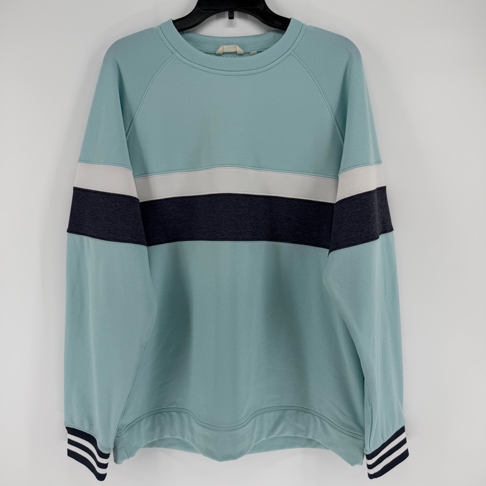 Cotopaxi Bandera Crew Sweatshirt Retro Colorblock Blue White Black Gray Mens XL